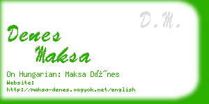 denes maksa business card